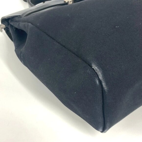 HERMES Herbag ad PM Handbag Tote Bag Hand Bag Leather/Canvas Black - Picture 7 of 16